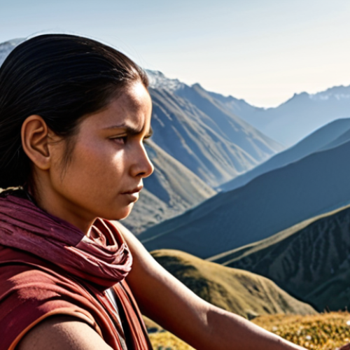 Image Prompt 1: Serene Empowerment in the Mountains**